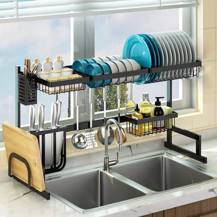 TOOLKISS Stainless Steel Over the Sink Dish Rack & Reviews Wayfair